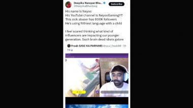 Gamer and YouTuber Neyoo aka Suraj Majumdar Hurls Abuses, Uses Filthy Language With Underage Girl on Live Stream Video; Apologises After Netizens Call Out the Unacceptable Behaviour