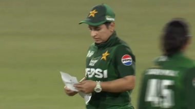 Nida Dar Spotted Carrying 'Tactics' Sheet As Pakistan Captain Aims at Defending 109-Run Target During IND-W vs PAK-W Women's Asia Cup T20 2024 Match (See Pic)