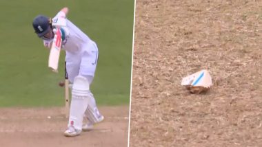 Shamar Joseph's Delivery Breaks Ollie Pope's Bat As England Batter Tries to Drive Him Down the Ground During ENG vs WI 2nd Test 2024 (Watch Video)