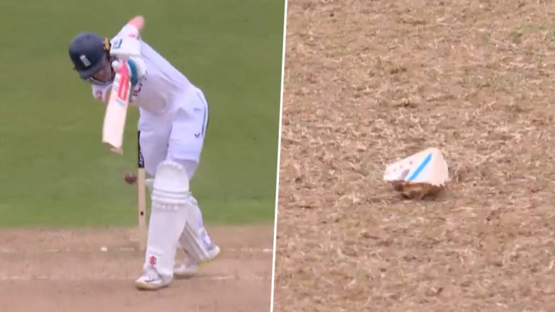 Shamar Joseph's Delivery Breaks Ollie Pope's Bat As England Batter Tries to Drive Him Down the Ground During ENG vs WI 2nd Test 2024 (Watch Video)