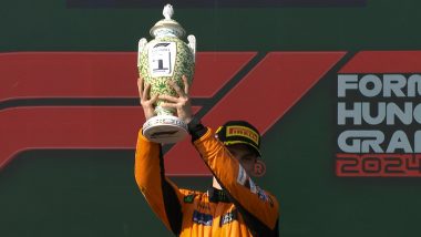 Oscar Piastri Wins His First F1 Race As He Clinches Victory at Hungarian GP 2024, McLaren Complete One-Two With Lando Norris Finishing Second; Lewis Hamilton Bags 200th Career Podium Finish