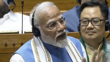 PM Modi Speech in Lok Sabha: Prime Minister Narendra Modi Says Congress Doing 'Sirsasana' Despite Suffering Its 'Third Biggest Defeat' in 2024 Election (Watch Videos)