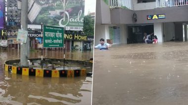 Pune Rains: Heavy Rain Wreaks Havoc in City, Boats Rescue Stranded People, Schools Shut, Severe Traffic Jams Reported (Watch Videos)