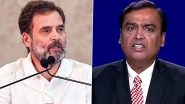 Anant Ambani-Radhika Merchant Wedding: Mukesh Ambani Meets Sonia Gandhi and Rahul Gandhi in Delhi, Invites Them for His Son&rsquo;s Wedding (Watch Videos)