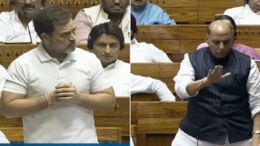 Lok Sabha Face-Off: Agnipath Scheme Sparks Heated Debate Between Rahul Gandhi and Rajnath Singh for Recruitment of Agniveers Into Armed Forces