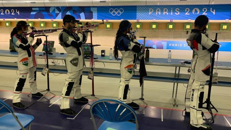 Ramita Jindal-Arjun Babuta and Elavenil Valarivan-Sandeep Singh at Paris Olympics 2024, Shooting Free Live Streaming Online: Know TV Channel and Telecast Details for 10m Air Rifle Mixed Team Qualification Round