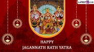 Jagannath Puri Rath Yatra 2024 Images and Wallpapers for Download for Free Online: Lord Jagannath, Lord Balabhadra and Devi Subhadra Photos To Share With Family and Friends