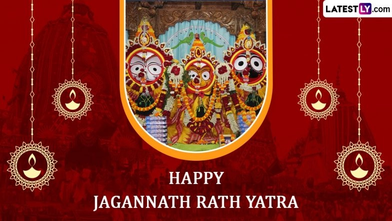 Jagannath Puri Rath Yatra 2024 Images and Wallpapers for Download for Free Online: Lord Jagannath, Lord Balabhadra and Devi Subhadra Photos To Share With Family and Friends