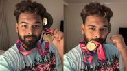 Rishabh Pant Poses With T20 World Cup 2024 Winners’ Medal, Axar Patel, Mohammed Siraj Drop Hilarious Comments ‘Bhai Mere Pass Bhi Same Hai’ (See Post)
