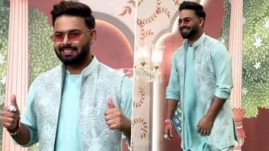 Rishabh Pant Slays Ethnic Look As He Arrives at Jio World Centre in Mumbai For Anant Ambani and Radhika Merchant's 'Shubh Aashirwad' Ceremony, Video Goes Viral