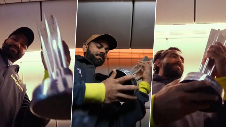 Rohit Sharma, Virat Kohli, Ravindra Jadeja and Other Indian Cricket Team Players Bring T20 World Cup Trophy ‘Home’; BCCI Shares Video