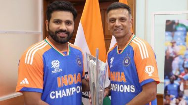 Rohit Sharma Pens Down Touching Tribute for Rahul Dravid After India’s T20 World Cup 2024 Success, Writes ‘My Wife Refers to You As My Work Wife and I’m Lucky To Get To Call You That Too’ (See Post)