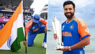 Rohit Sharma Changes Profile Picture on 'X', Uses Iconic Photo of Him Planting Indian National Flag On Kensington Oval Outfield After India’s T20 World Cup 2024 Win