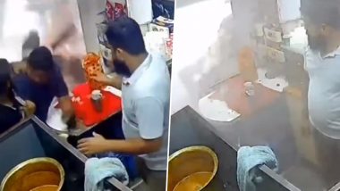 Mumbai Building Collapse Caught on Camera: Man Pulls Customers Inside His Shop As Portion of Rubina Manzil Collapses in Grant Road Area (Watch Video)