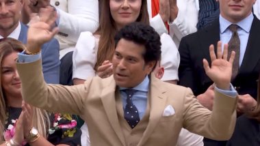 Wimbledon Welcomes Sachin Tendulkar to Centre Court With Special Video As Master Blaster Arrives To Attend Cameron Norrie vs Alexander Zverev Match