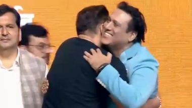 Salman Khan Shimmies Before Embracing Govinda at ‘Dharmaveer 2’ Trailer Launch Event (Watch Viral Video)