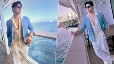 Sidharth Malhotra Gives Major Summer Fashion Goals in New Instagram Pics, Flaunts Classic Style in Pastel Blue Blazer, Beige Mesh Shirt, Trousers
