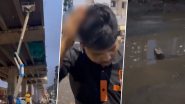 Mira Road: Man Suffers Head Injury After Portion of Metro Station Falls on Him in Kashmira, X User Alleges MMRDA Violating Safety Protocol (Watch Video)