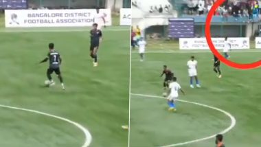 Gallery Stand Collapses With Spectators In Bengaluru Football Stadium During A Local League Match, Casualties Narrowly Avoided (Watch Video)
