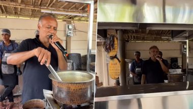 Surat's Singing Chaiwala, Vijaybhai Patel, Running a Tea Shop in Dumas Goes Viral for His Melodious Voice (Watch)