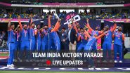 Team India Victory Parade Live Updates: T20 World Cup 2024 Winning Team Bus Arrives at ITC Maurya in Delhi