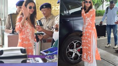 Tripti Dimri Latest Airport Look: ‘Bad Newz’ Actress Looks Chic in Peach Chikankari Kurta, Raises the Bar for Ethnic Fashion Goals (View Pics)