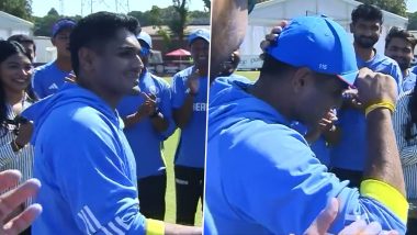 IND vs ZIM 4th T20I 2024: Tushar Deshpande Makes His International Debut, Receives Cap In Front of Wife (Watch Video)