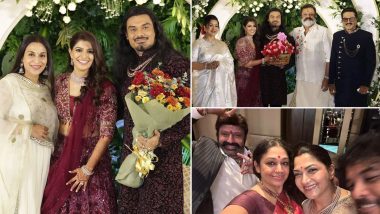 Varalaxmi Sarathkumar Marries Nicholai Sachdev! Suresh Gopi, Shobana, Aishwarya Rajinikanth, Nandamuri Balakrishna and Others Attend the Couple’s Wedding Reception (View Pics)