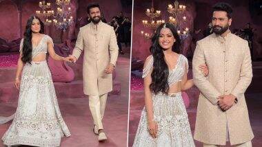 India Couture Week 2024: Vicky Kaushal and Rashmika Mandanna Shine As Showstoppers for Falguni Shane Peacock at ICW (Watch Video)