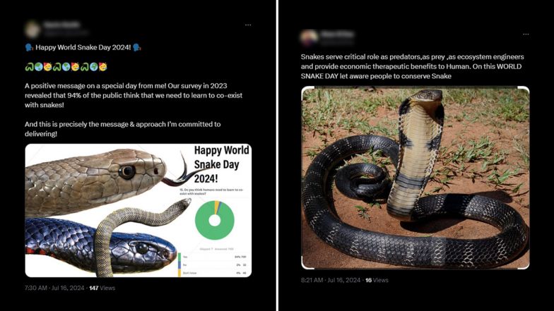 World Snake Day 2024: Netizens Share Images, Messages and Pictures To Celebrate the Slithering Creatures