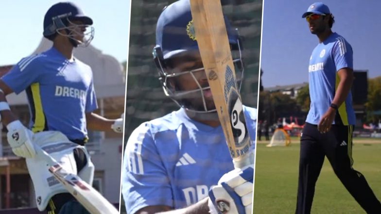 India’s T20 World Cup 2024-Winning Stars Yashasvi Jaiswal, Sanju Samson and Shivam Dube Train Hard Ahead of IND vs ZIM 3rd T20I 2024 (Watch Video)