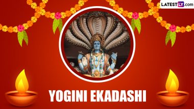 Happy Yogini Ekadashi 2024 HD Images and Messages: Share Yogini Ekadashi Greetings, Wishes and Lord Vishnu Wallpapers To Celebrate the Auspicious Festival of Ashadha Month