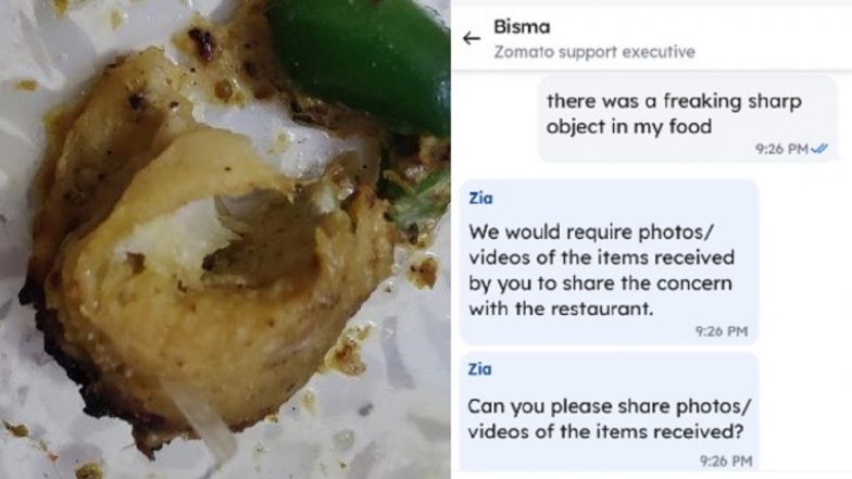 Zomato Customer Finds Sharp Object in Food, Says ‘Playing With People’s Lives Not Cool’ in Viral LinkedIn Post (See Pics)