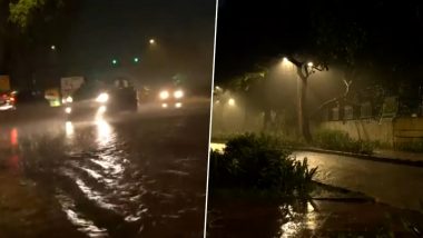 Delhi Rains: National Capital Wakes Up to Heavy Rainfall, IMD Predicts More Rain for Next 2 Hours (Watch Videos)