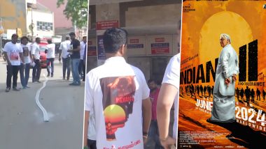 ‘Indian 2’: Kamal Haasan Fans Burst Crackers and Wear Themed T-Shirts To Celebrate Film’s Theatrical Release (Watch Video)