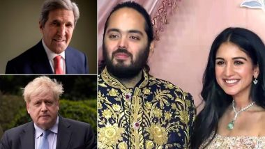 Anant Ambani-Radhika Merchant Wedding: From Former UK PM Boris Johnson to Former US Secretary of State John Kerry, Many Global Leaders Bless the Newlywed Couple (Watch Videos)