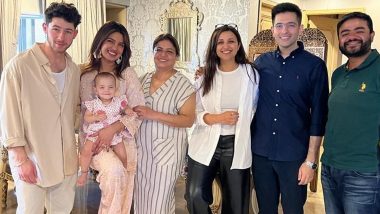 Priyanka Chopra and Nick Jonas Pose With Parineeti Chopra and Raghav Chadha in Heartwarming Family Photo (View Pic)