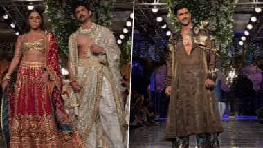 India Couture Week 2024: ‘Heeramandi’ Stars Taha Shah and Wamiqa Gabbi Dazzle in Abu Jani and Sandeep Khosla’s Latest Collection (Watch Videos)