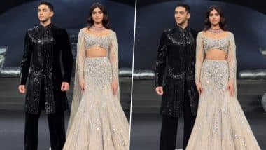 India Couture Week 2024: Vedang Raina and Khushi Kapoor Shine in Gaurav Gupta’s ‘Arunodaya’ Collection (Watch Video)