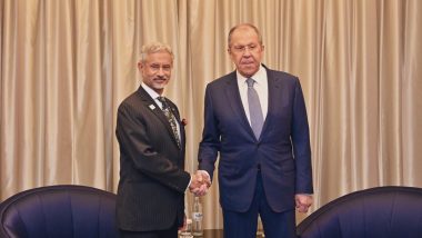 EAM S Jaishankar Raises Safety of Indian Nationals in Meeting With Russian Counterpart Sergey Lavrov During SCO Summit (See Pics)