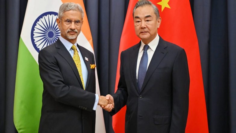 SCO Summit 2024: EAM S Jaishankar, His Chinese Counterpart Wang Yi Hold Talks in Astana; Focus on Early Resolution of Eastern Ladakh Row (See Pics)