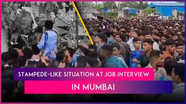 Mumbai: Stampede-Like Situation Unfolds As Hundreds of Job Applicants Turn Up for Interview, Video of Massive Crowding Goes Viral