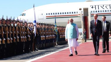 PM Modi Russia Visit: PM Narendra Modi Arrives in Moscow, Set to Meet Russian President Vladimir Putin Today (See Pics and Video)