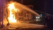 Pune: Electric Transformer Catches Fire in Indrayani Nagar of Pimpari Chinchwad City, no casualties reported (Watch Video)