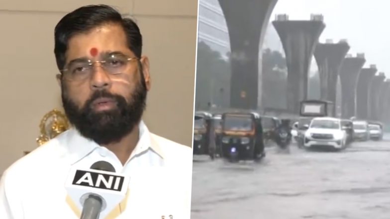 Maharashtra Rains: CM Eknath Shinde Reviews Rain Impact in Mumbai and Raigad, Seeks Help From Army and Navy (Watch Video)