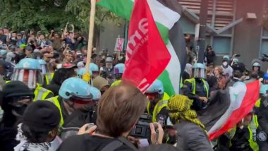 Anti-Israel Protests in Chicago: Protesters Clash With Police Outside Israeli Consulate, Video Surfaces