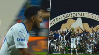 Al-Hilal Captain Salem Aldawsari Recreates Lionel Messi’s ‘FIFA World Cup 2022 Celebration’ While Lifting Saudi Super Cup 2024 Defeating Cristiano Ronaldo’s Al-Nassr in Final (Watch Video)