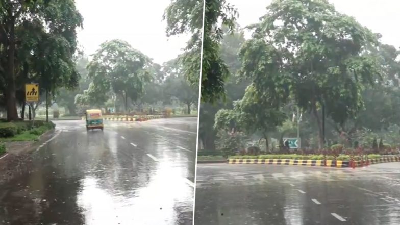 Delhi Rains Today: Rain Lashes Parts of National Capital, Brings Respite From Heat (Watch Videos)