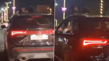 Lucknow: Couple Spotted Romancing on Sunroof of Moving Car at 1090 Crossing, Police Responds After Video Goes Viral