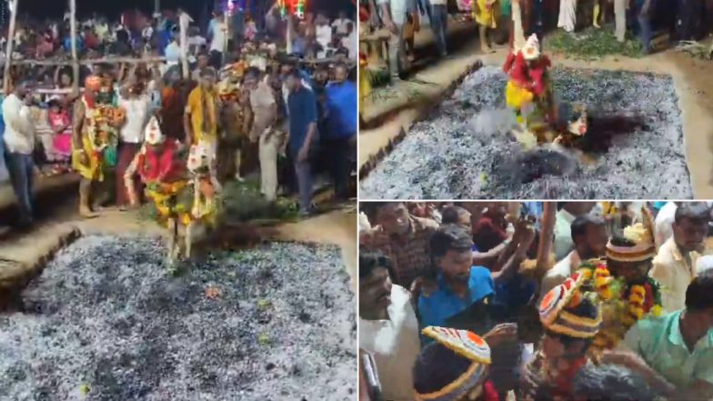 Tamil Nadu: Boy Slips and Suffers Burn Injuries After Being 'Forced' to Run on Embers During Aadi Festival Celebration in Thiruvallur; Terrifying Video Surfaces